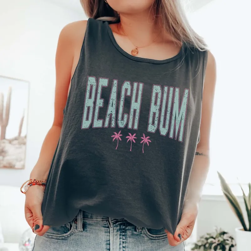 Beach Bum Palm Trees Comfort Color Tank sold by Roxie’s Picks