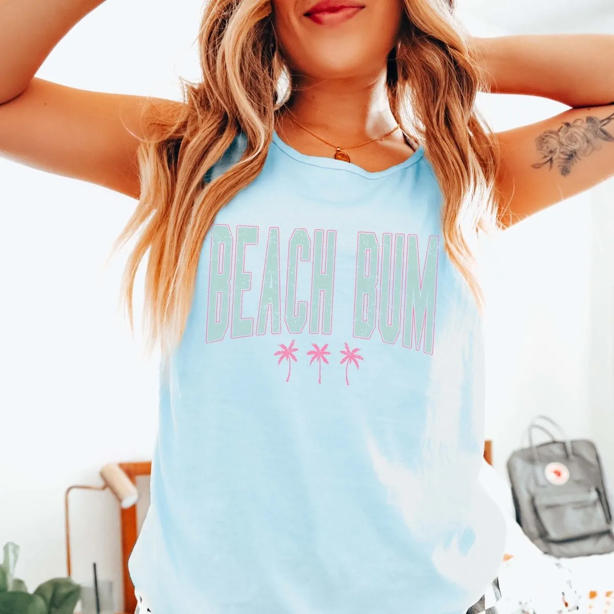 Beach Bum Palm Trees Comfort Color Tank sold by Roxie’s Picks product image thumbnail 4