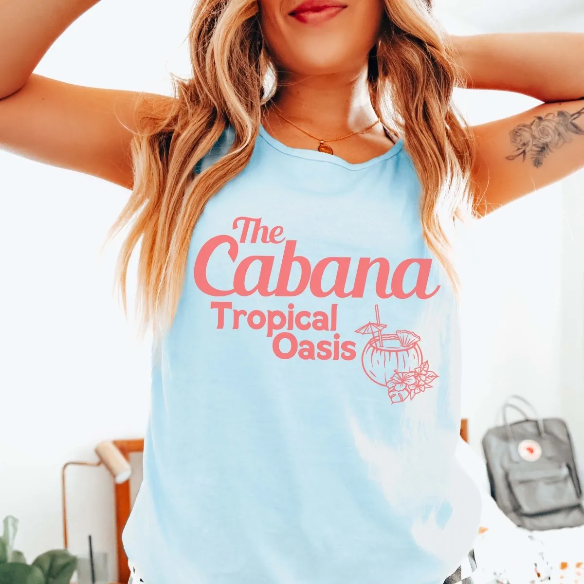 The Cabana Tropical Oasis Comfort Color Tank sold by Roxie’s Picks product image thumbnail 4