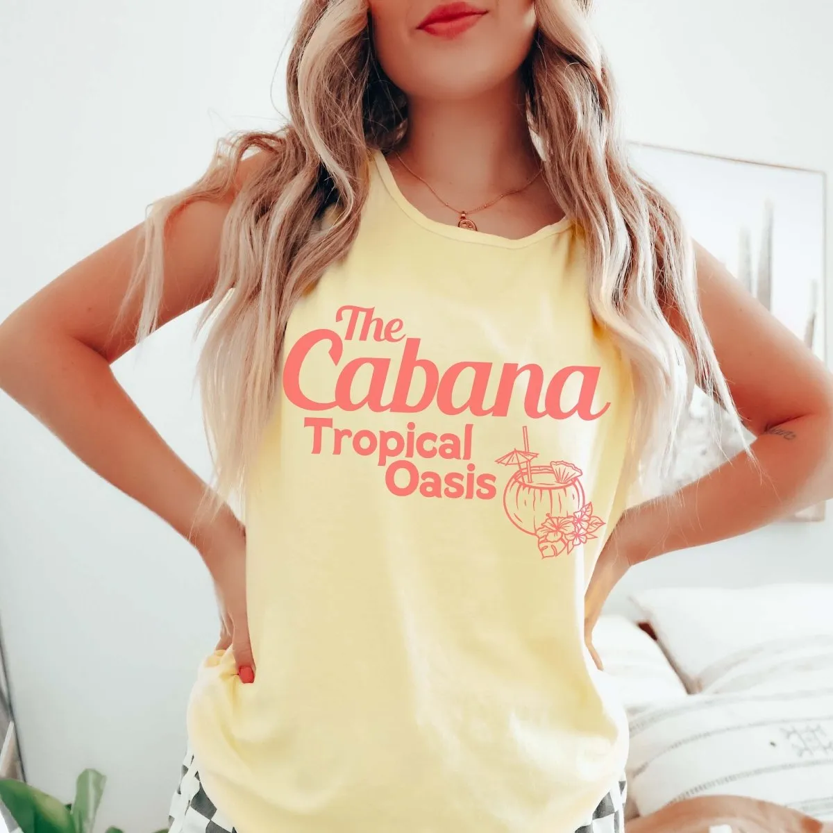 The Cabana Tropical Oasis Comfort Color Tank sold by Roxie’s Picks product image thumbnail 5