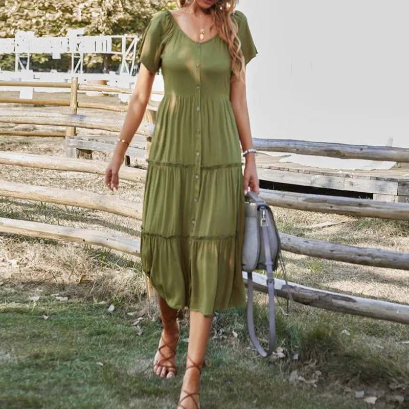 Graceful Tiers Midi Dress sold by Roxie’s Picks