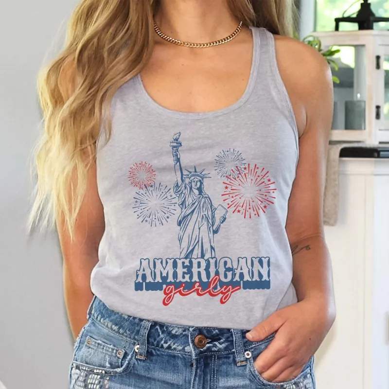 American Girly Statue of Liberty Bella Flowy Tank sold by Roxie’s Picks