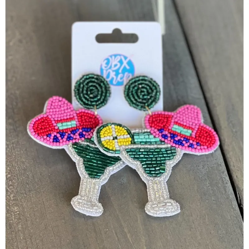 Margarita Beaded Dangle Earrings - Cinco de Mayo sold by Roxie’s Picks