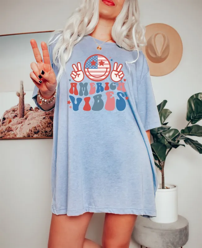 America Vibes T-Shirt or Crew Sweatshirt sold by Roxie’s Picks