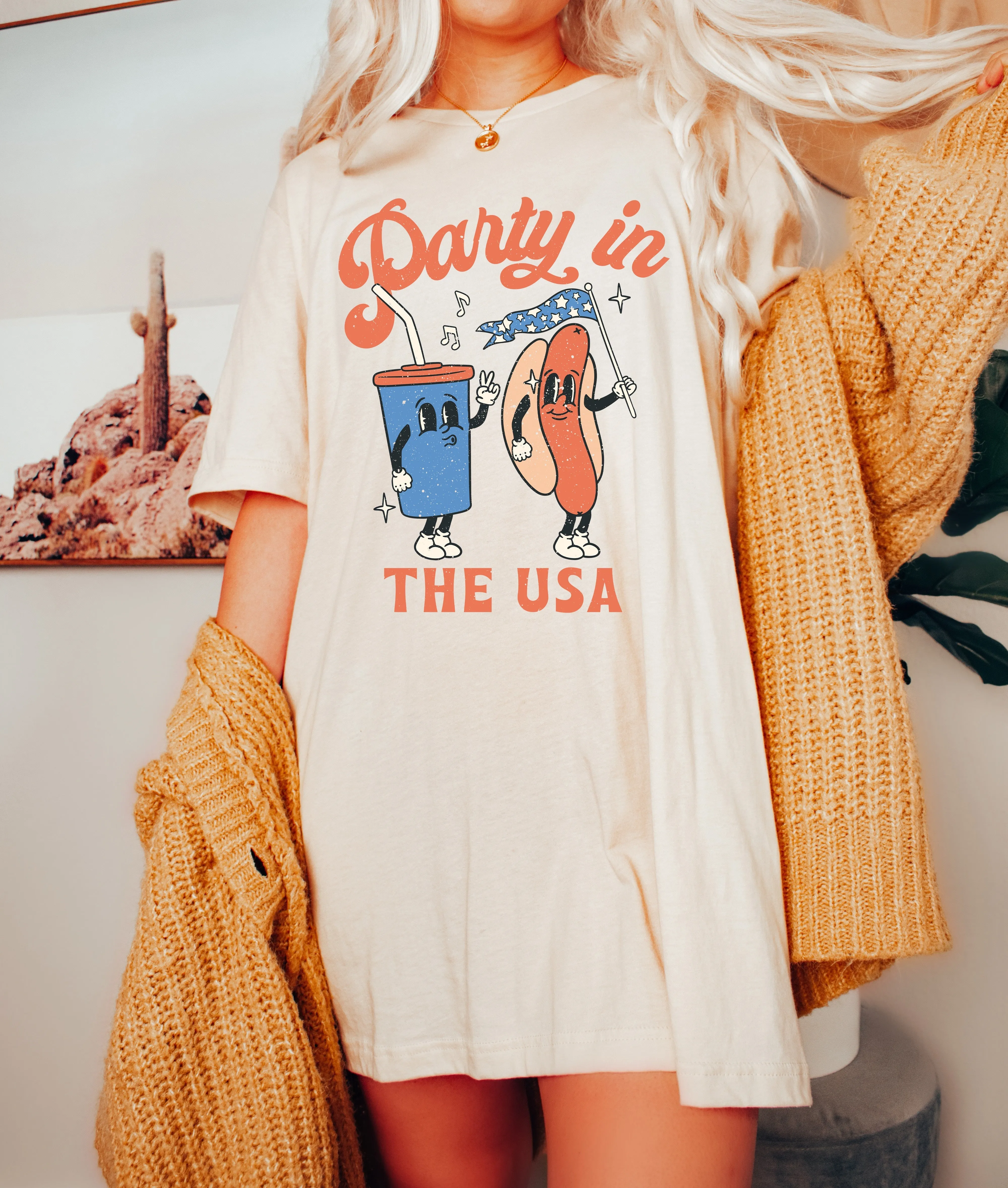 Party in the USA T-Shirt or Crew Sweatshirt sold by Roxie’s Picks