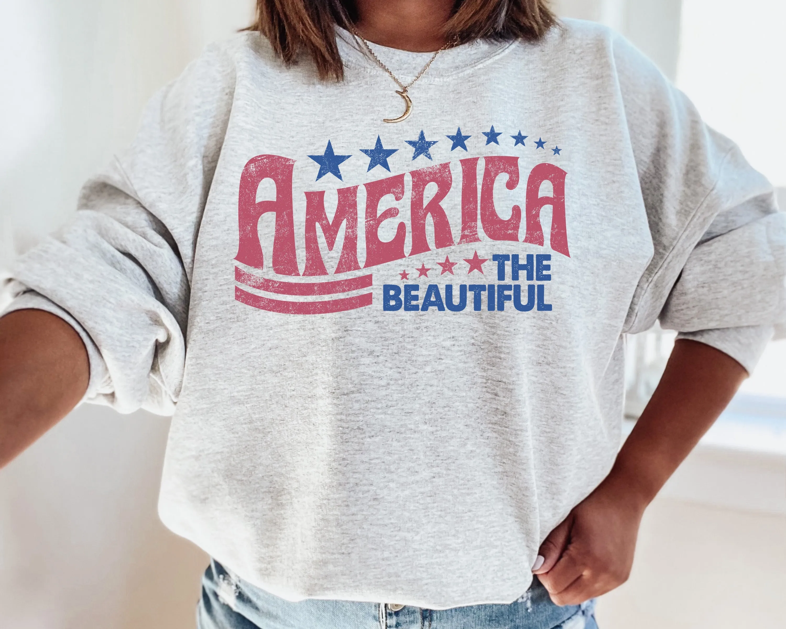 America The Beautiful T-Shirt or Crew Sweatshirt sold by Roxie’s Picks product image thumbnail 2
