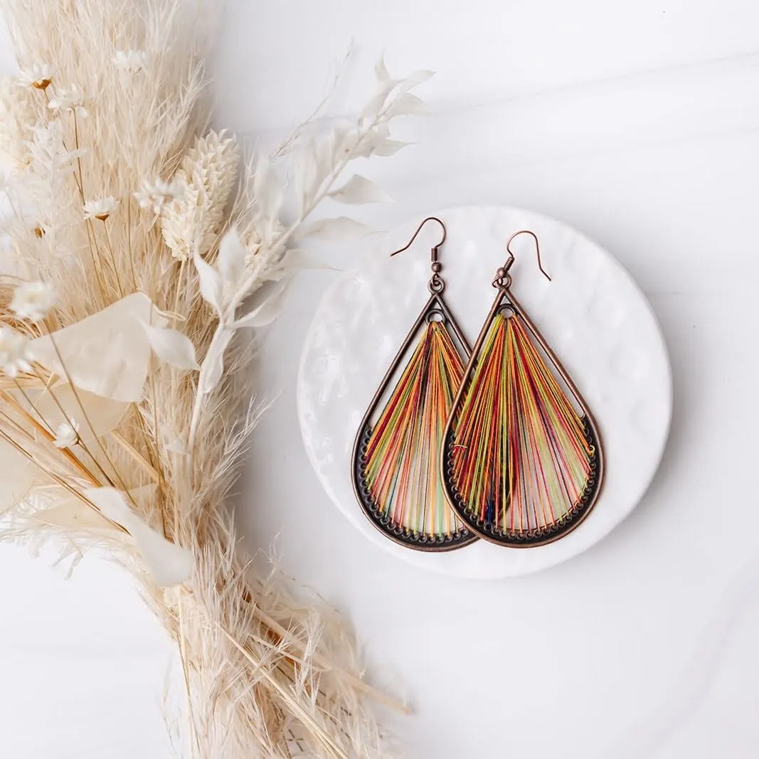 Threaded Boho Dangle Teardrop and Triangle Earrings sold by Roxie’s Picks product image thumbnail 4