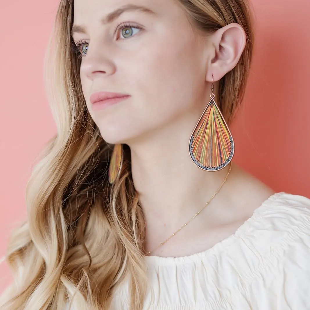 Threaded Boho Dangle Teardrop and Triangle Earrings sold by Roxie’s Picks