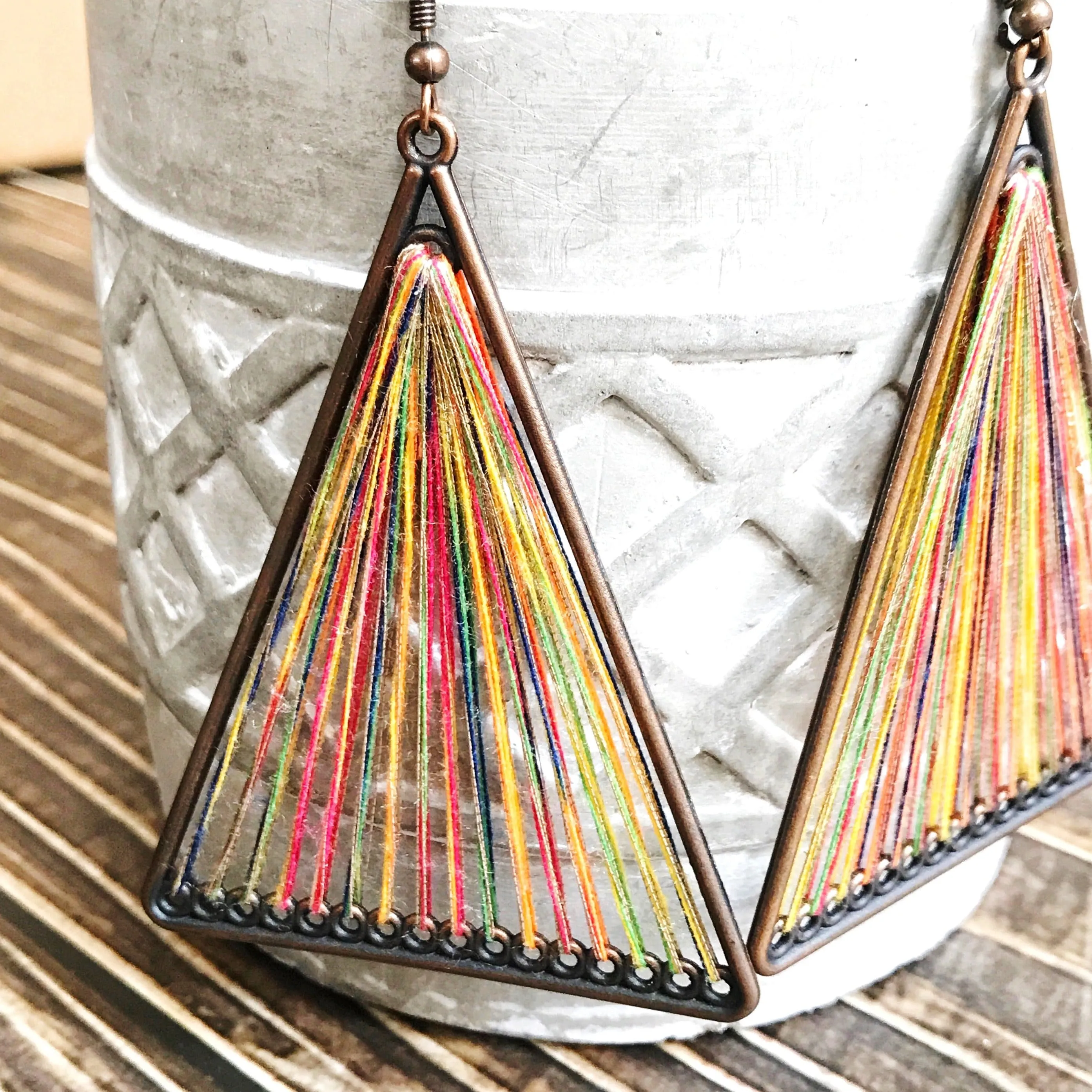 Threaded Boho Dangle Teardrop and Triangle Earrings sold by Roxie’s Picks product image thumbnail 5