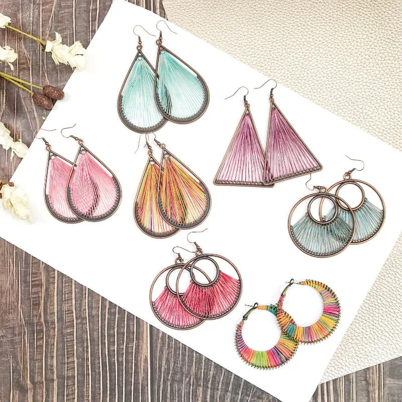 Threaded Boho Dangle Teardrop and Triangle Earrings sold by Roxie’s Picks product image thumbnail 2
