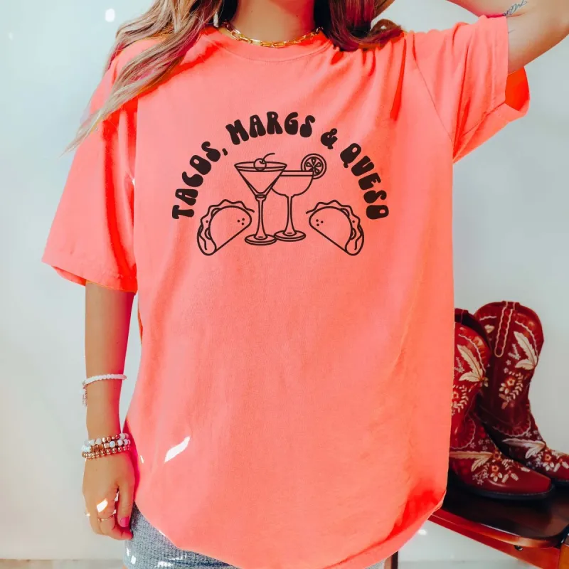 Tacos Margs Queso Comfort Color Tee sold by Roxie’s Picks