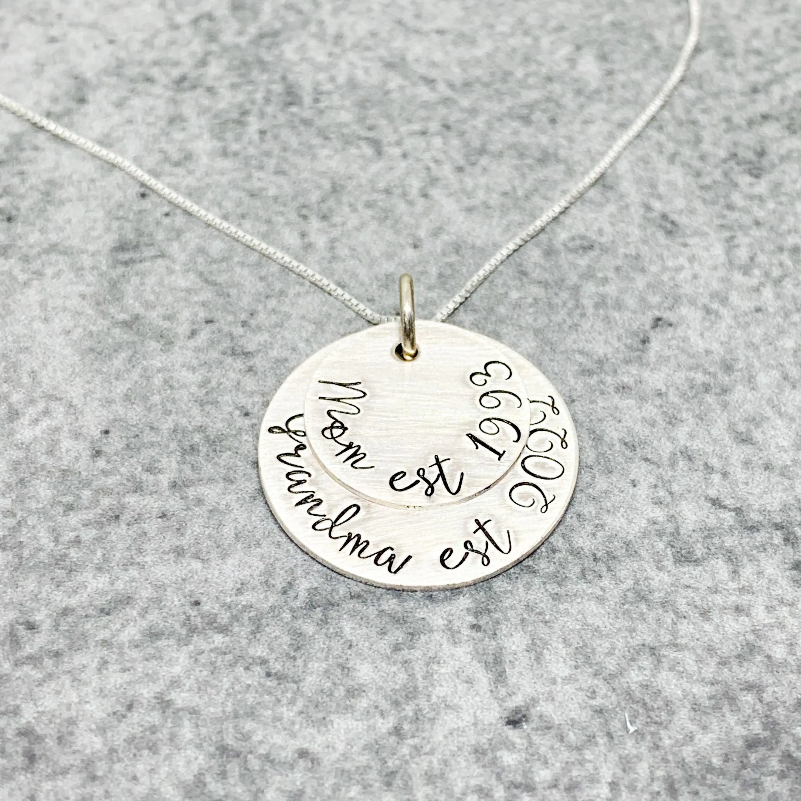 Mom Grandma Established Personalized Mom Necklace with dates sold by Roxie’s Picks product image thumbnail 3