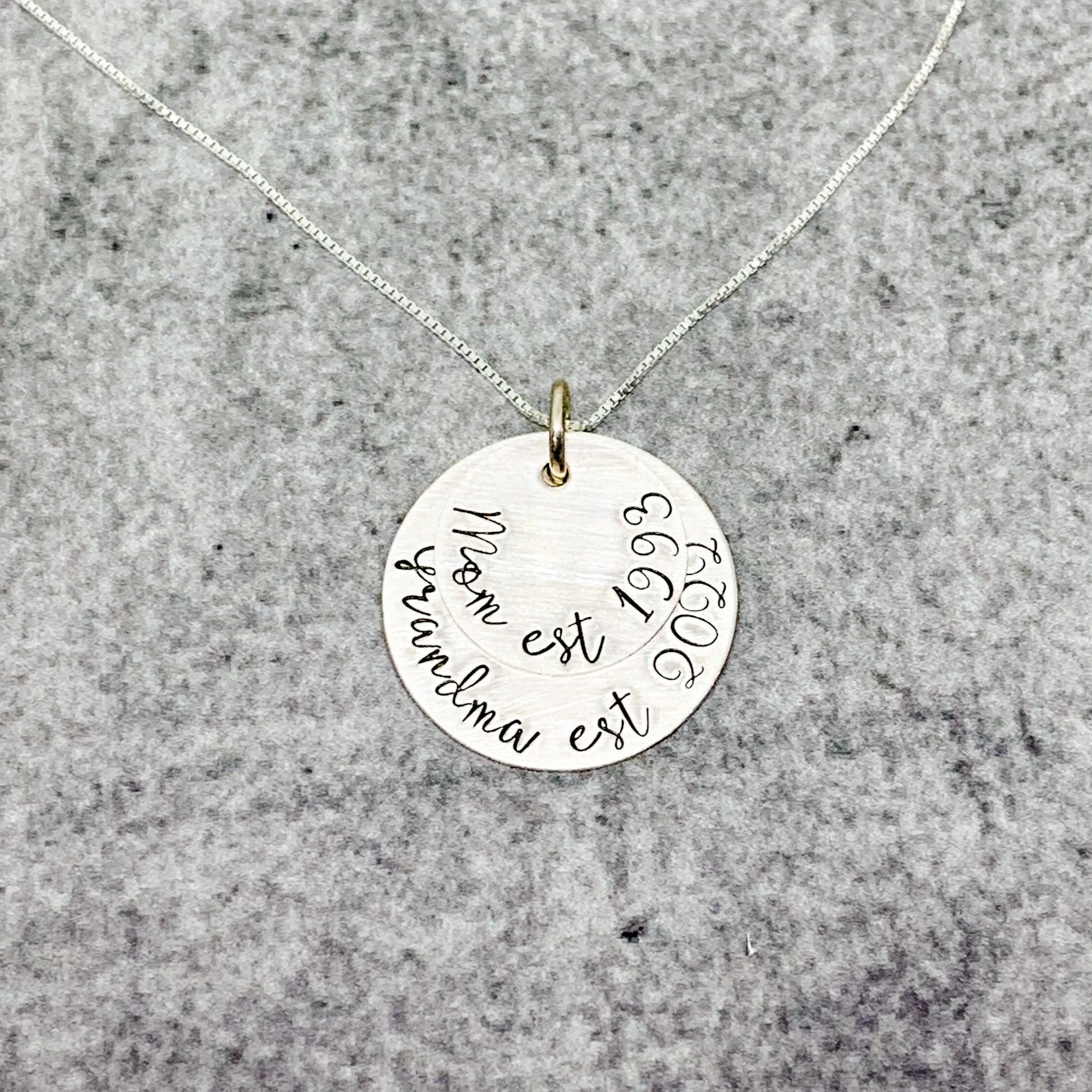 Mom Grandma Established Personalized Mom Necklace with dates sold by Roxie’s Picks product image thumbnail 4