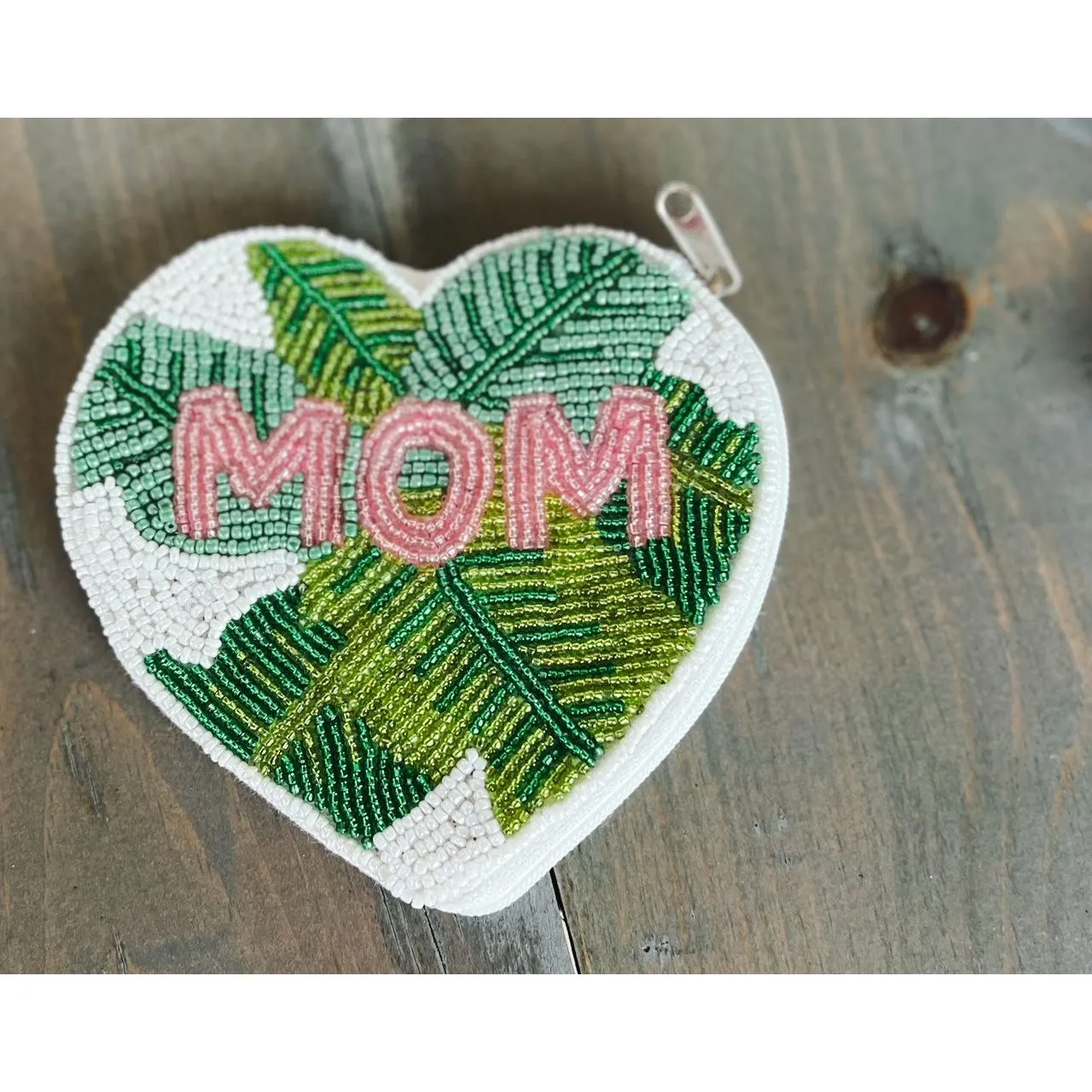Mom Palm Heart Seed Beaded Coin Purse sold by Roxie’s Picks product image thumbnail 2