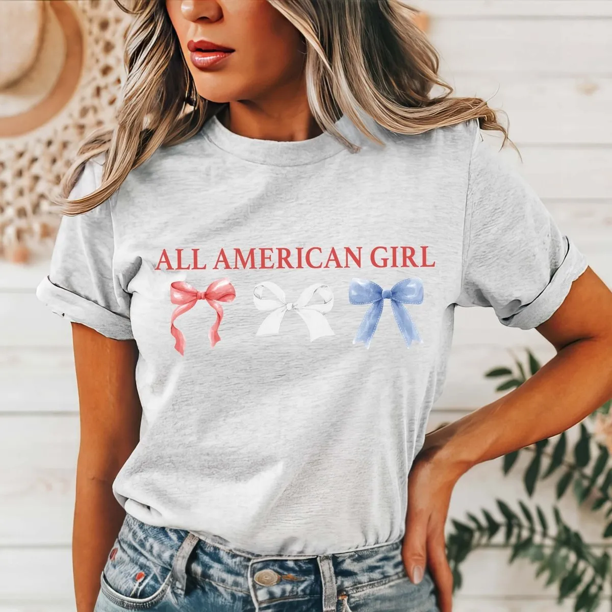 All American Girl Bows Tee sold by Roxie’s Picks product image thumbnail 3
