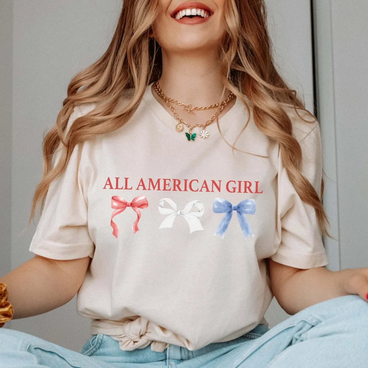 All American Girl Bows Tee sold by Roxie’s Picks product image thumbnail 4