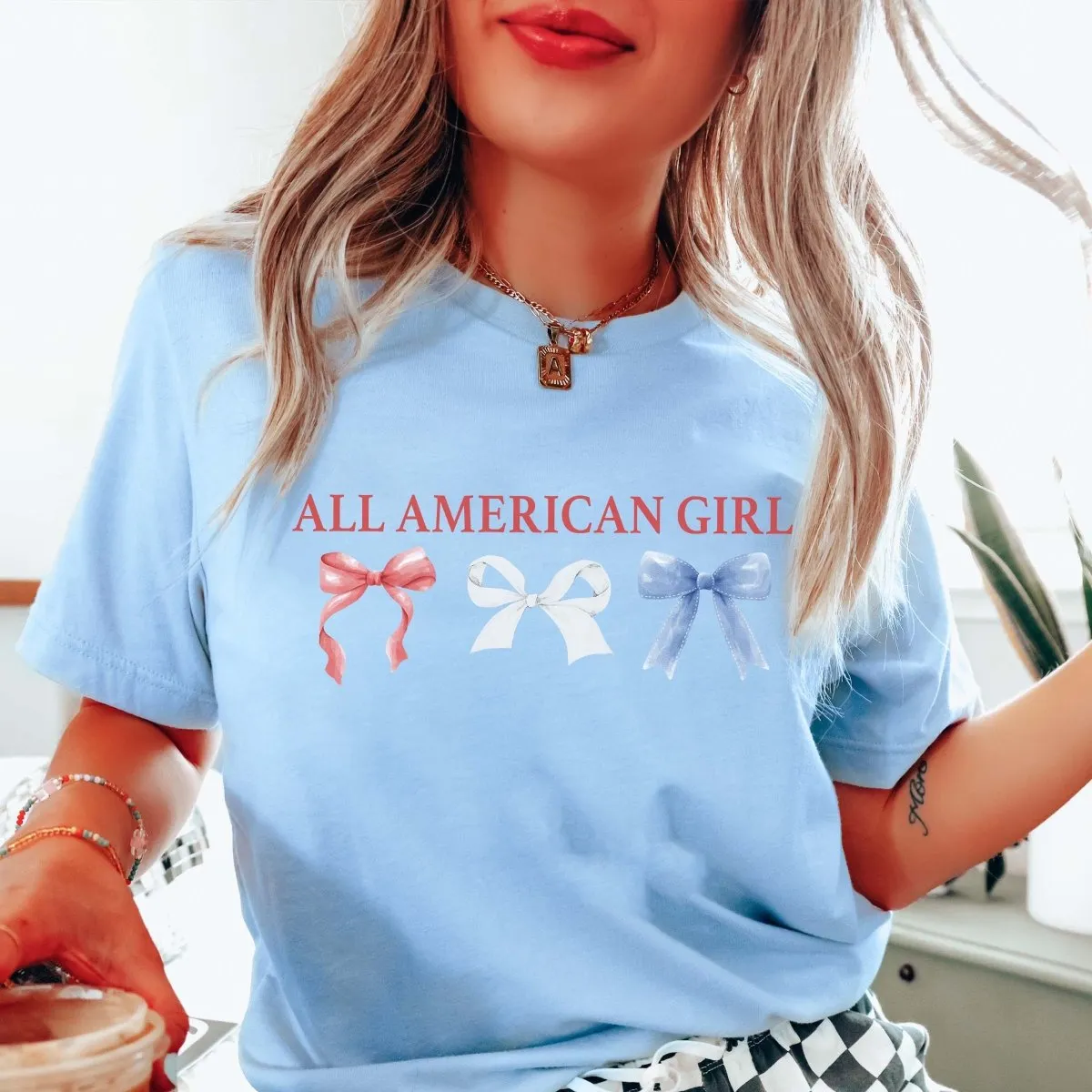 All American Girl Bows Tee sold by Roxie’s Picks product image thumbnail 2