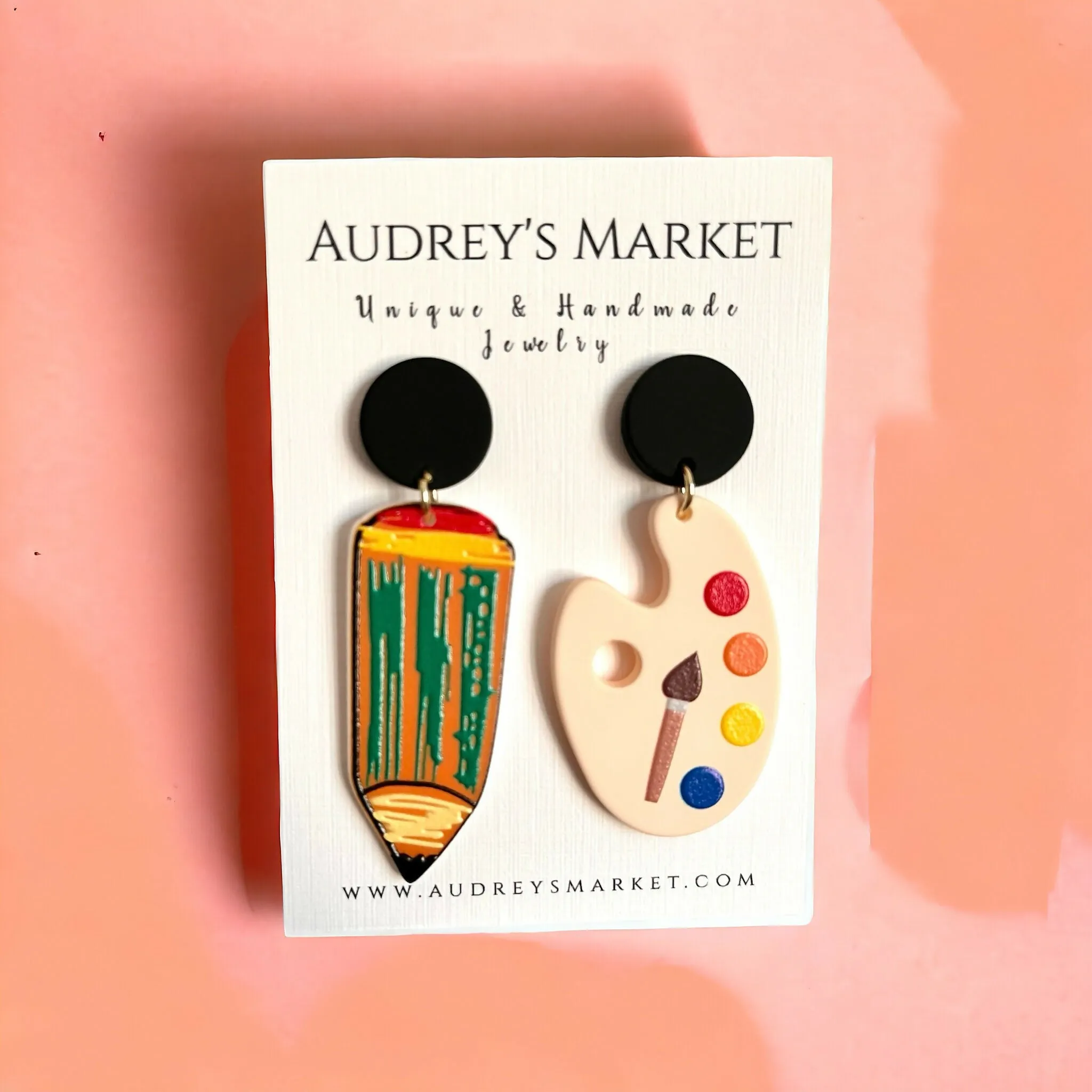 Art Teacher Christmas Gift - Canvas Colorful Earrings sold by Roxie’s Picks product image thumbnail 3