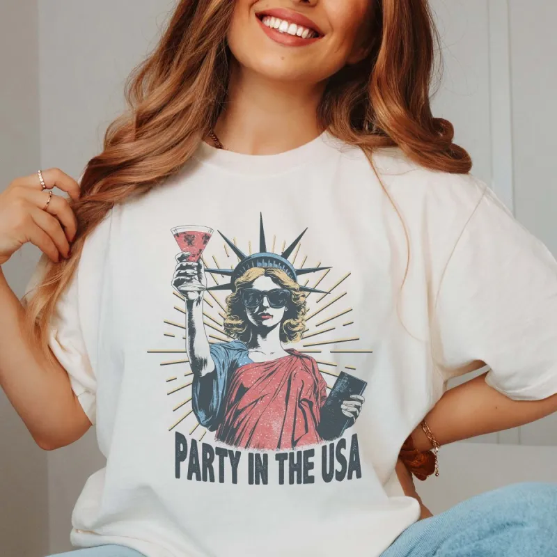 Party In The USA Statue of Liberty Comfort Color Tee made by Roxie’s Picks