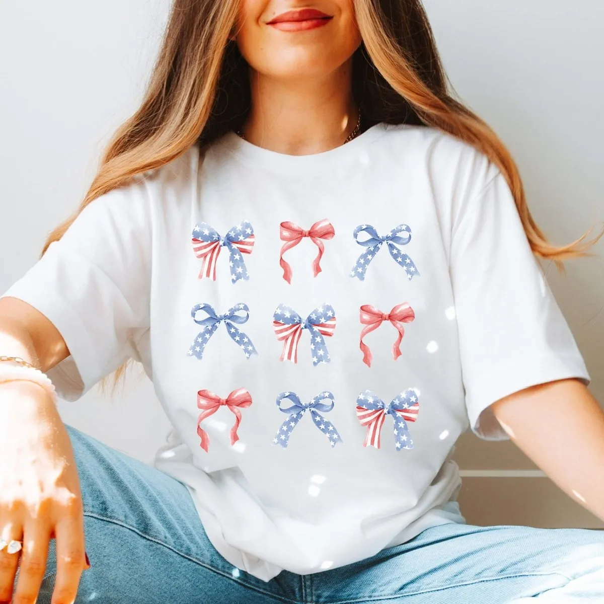 Patriotic Bow Collage Comfort Color Tee sold by Roxie’s Picks