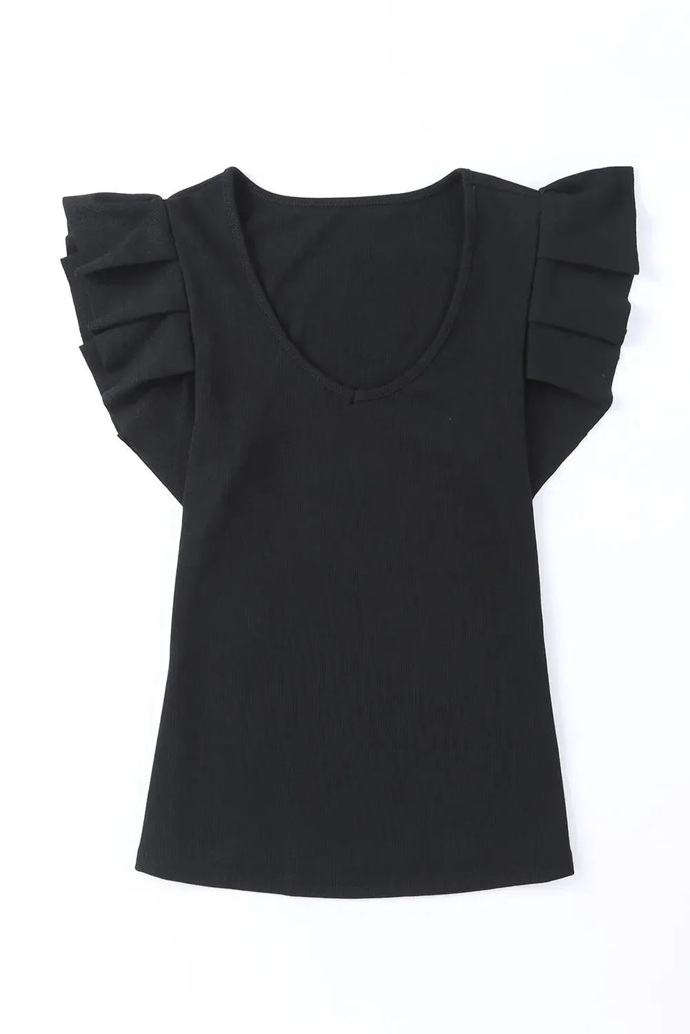 Gorgeous Ruffle Sleeve Ribbed Top sold by Roxie’s Picks product image thumbnail 5