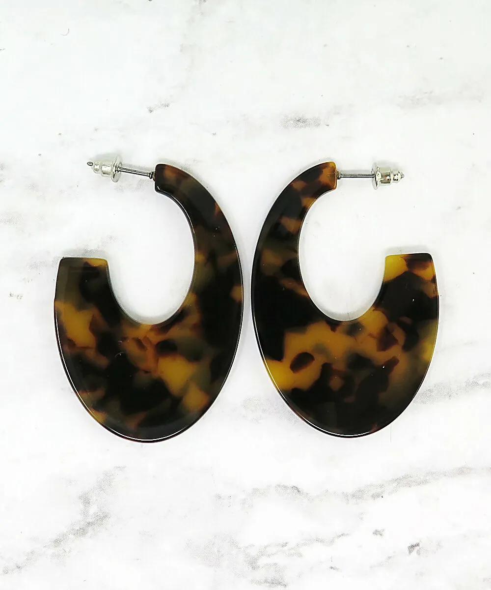 Lucite Tortoise Shell J Hoop Earrings sold by Roxie’s Picks