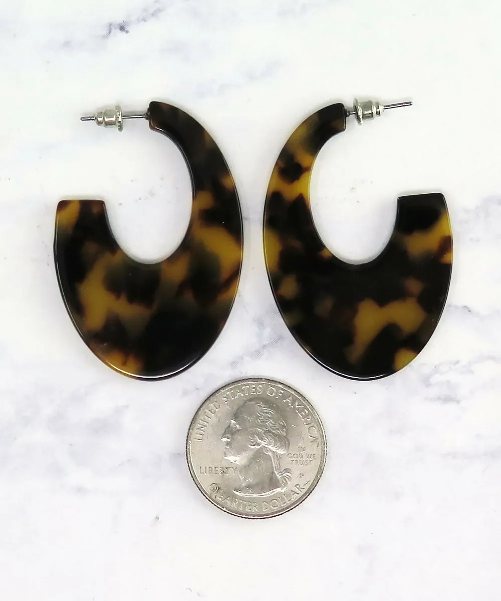 Lucite Tortoise Shell J Hoop Earrings sold by Roxie’s Picks product image thumbnail 3