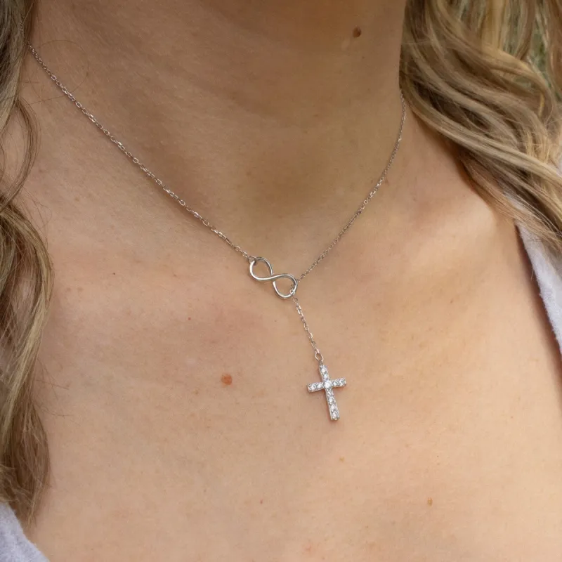 Sterling Silver Eternity Cross Necklace--Non tarnish & Hypoallergenic sold by Roxie’s Picks