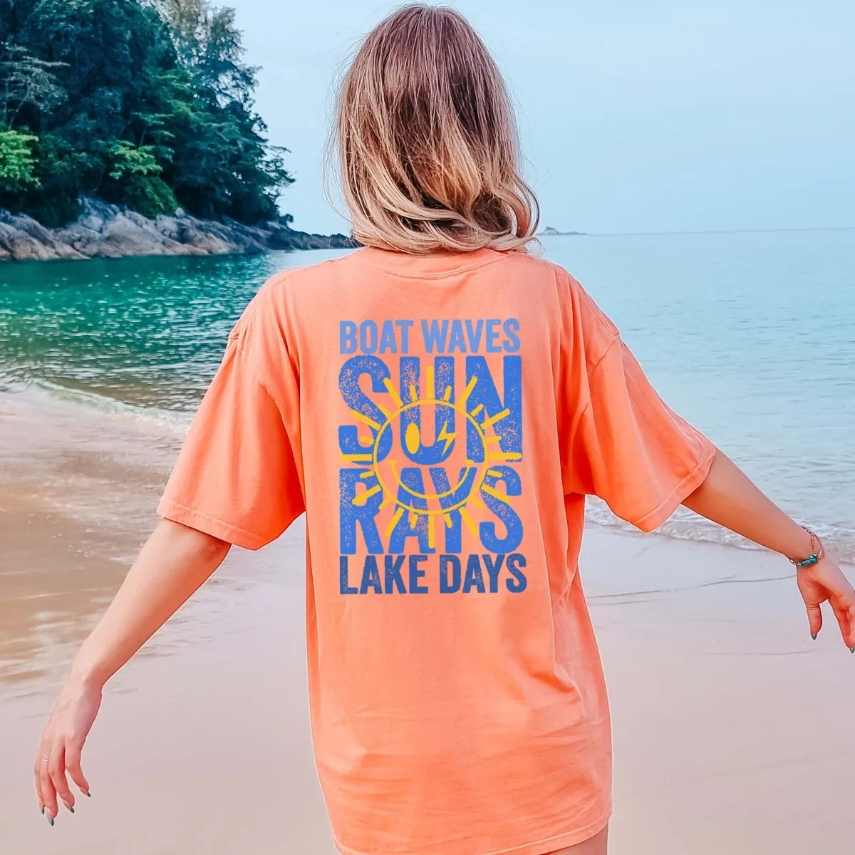 Sun Rays Lake Days Blue Back Design Comfort Color Tee sold by Roxie’s Picks product image thumbnail 3