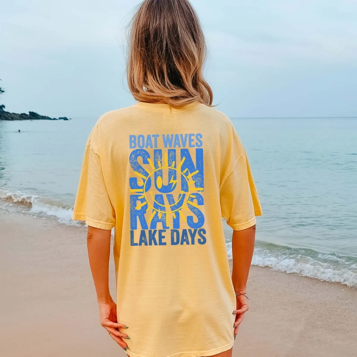 Sun Rays Lake Days Blue Back Design Comfort Color Tee sold by Roxie’s Picks product image thumbnail 5