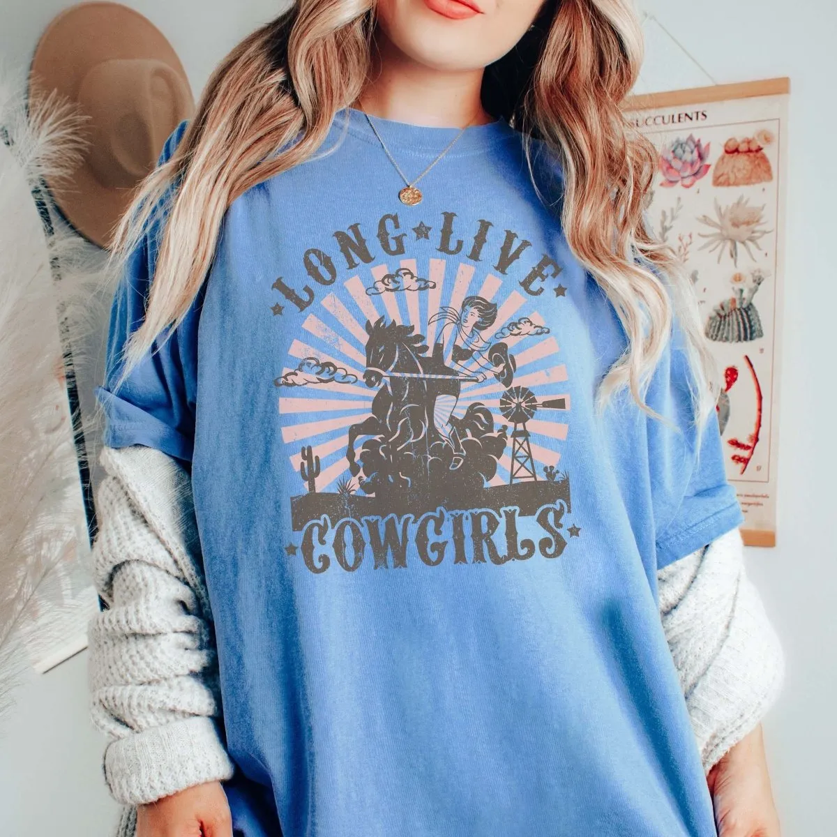 Long Live Cowgirls Comfort Color Tee sold by Roxie’s Picks product image thumbnail 3