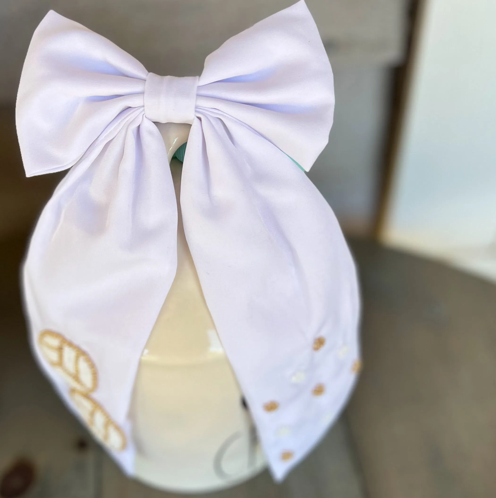 Jenny Volleyball Bead Embellished Barrette Hair Bow sold by Roxie’s Picks product image thumbnail 2