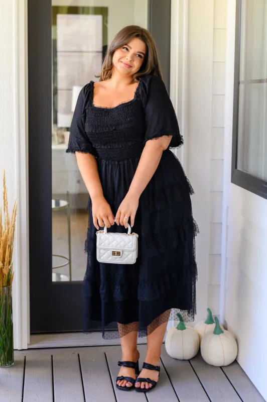 Midnight Waltz Midi Dress sold by Roxie’s Picks