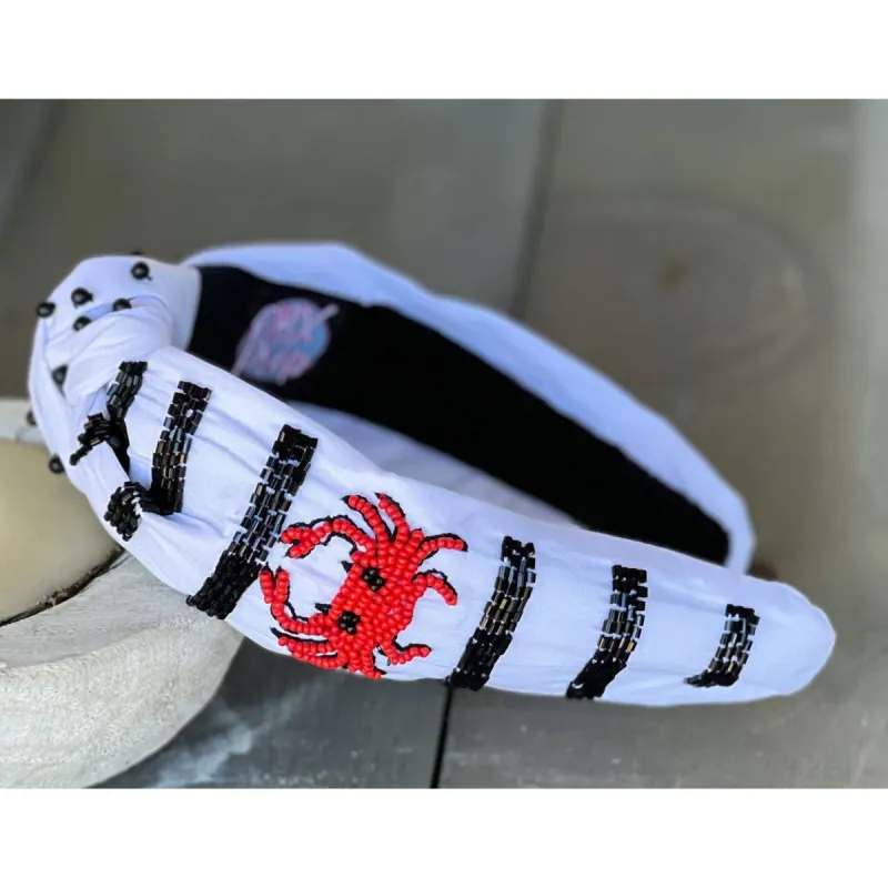 Striped Crab Summer Seed Beaded Top Knot Headband. sold by Roxie’s Picks