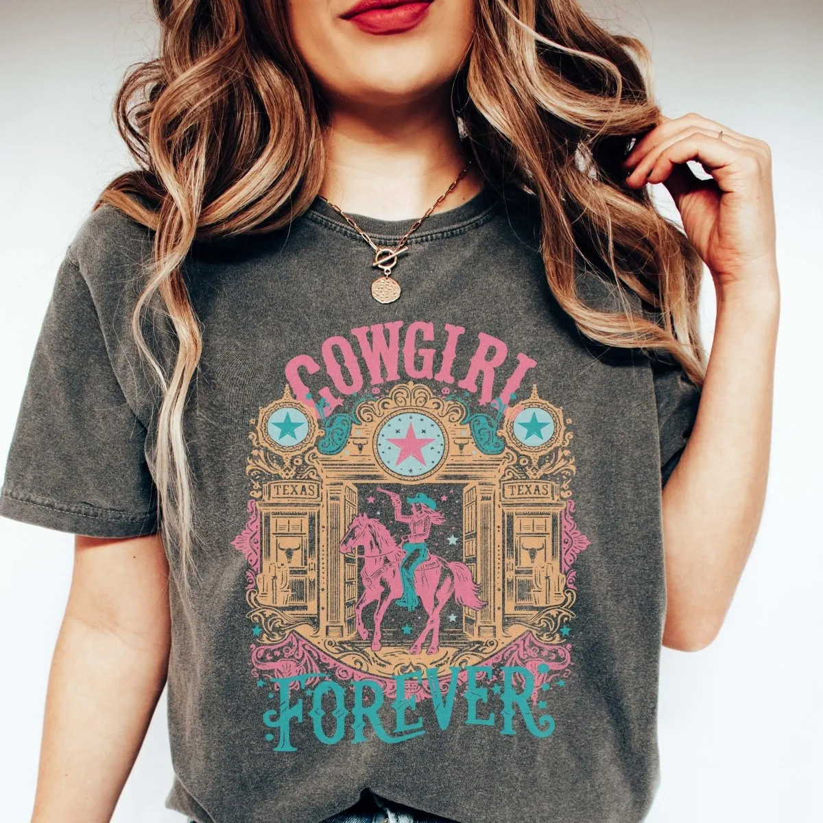 Cowgirl Forever Comfort Color Tee sold by Roxie’s Picks