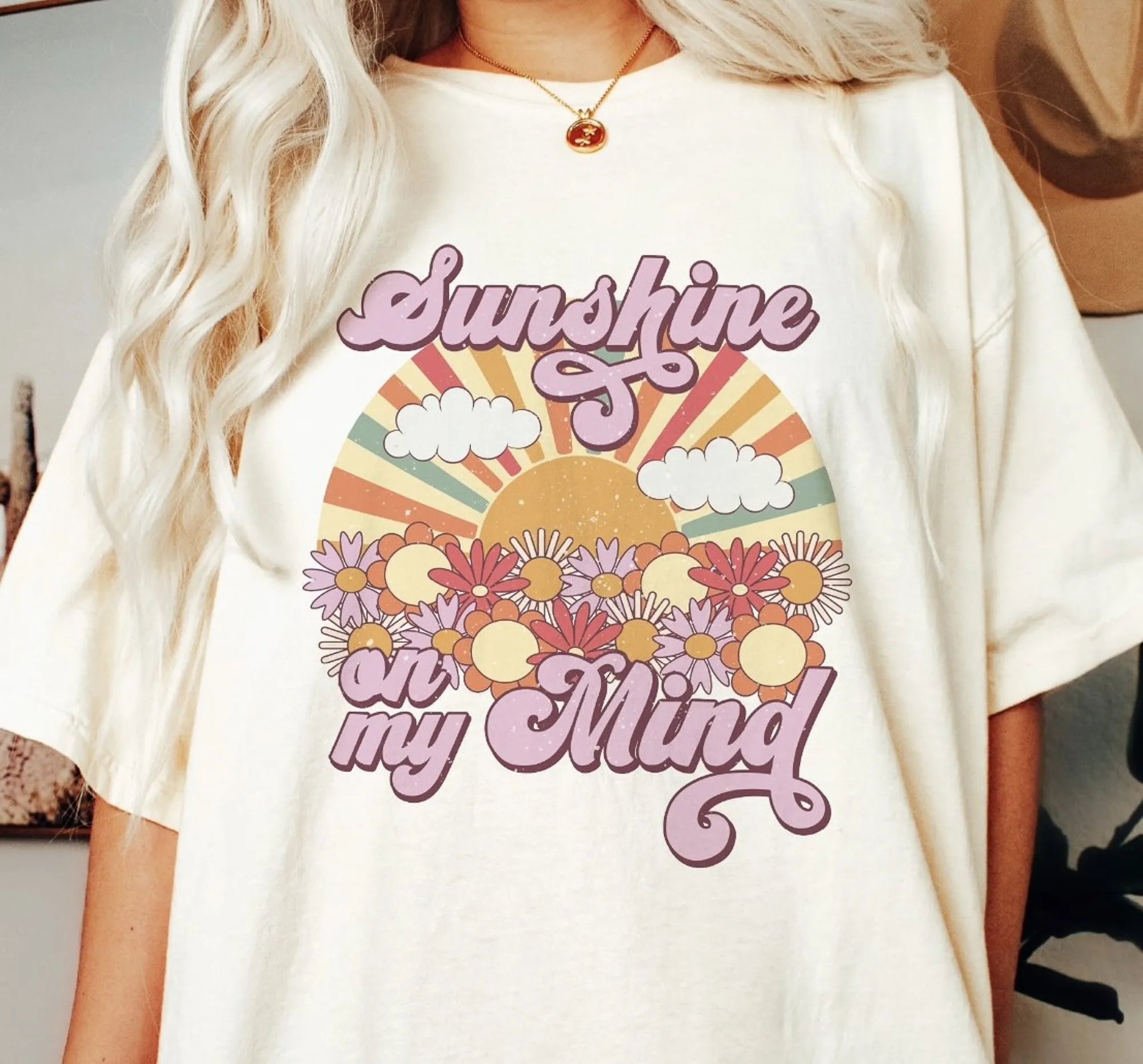 Sunshine On My Mind Distressed T-Shirt or Crew Sweatshirt sold by Roxie’s Picks