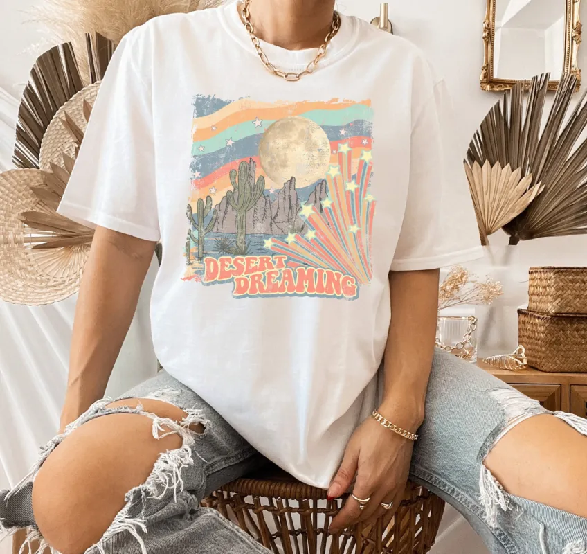 Desert Dreaming Scene With Shooting Stars T-Shirt or Crew Sweatshirt sold by Roxie’s Picks