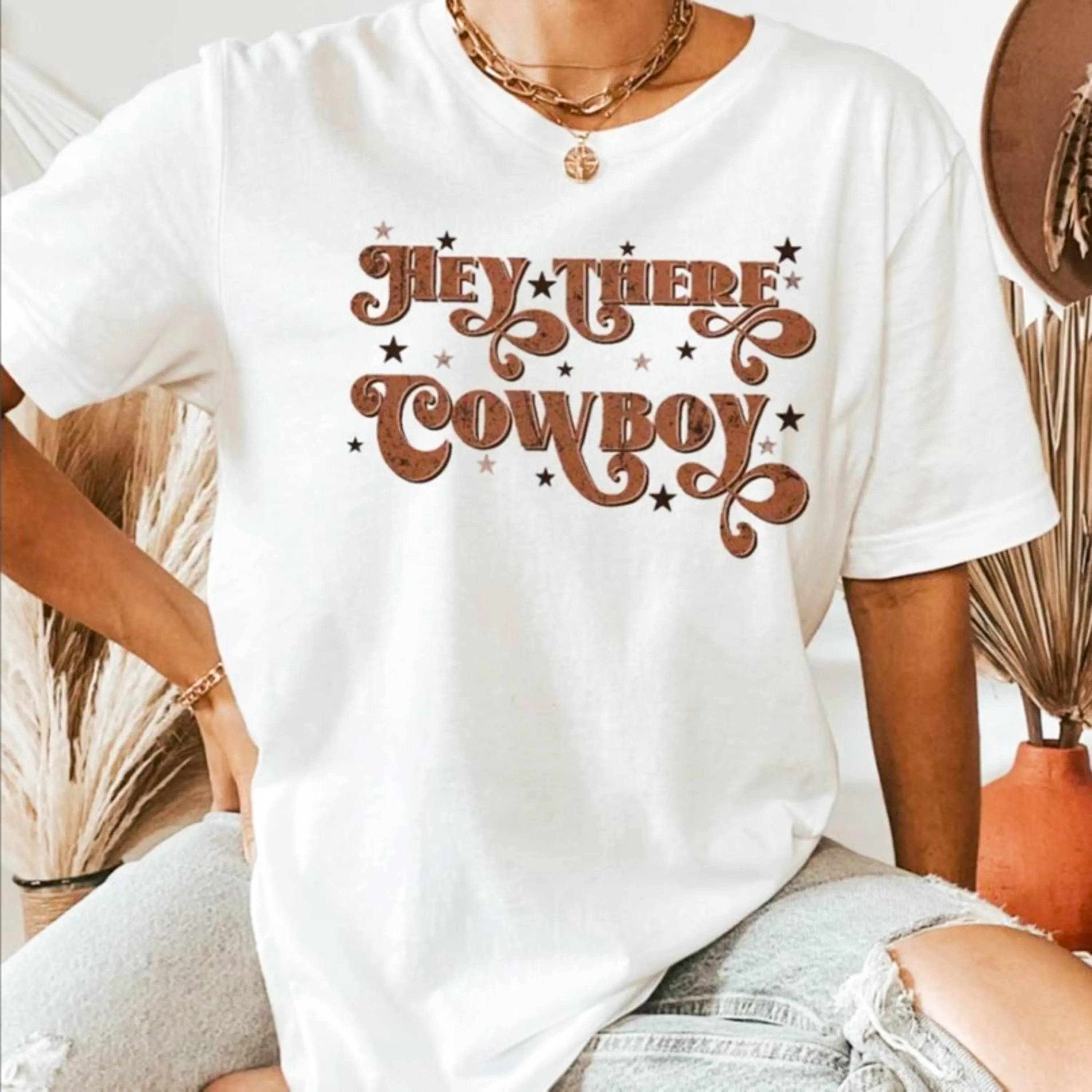 Hey There Cowboy T-Shirt or Crew Sweatshirt sold by Roxie’s Picks