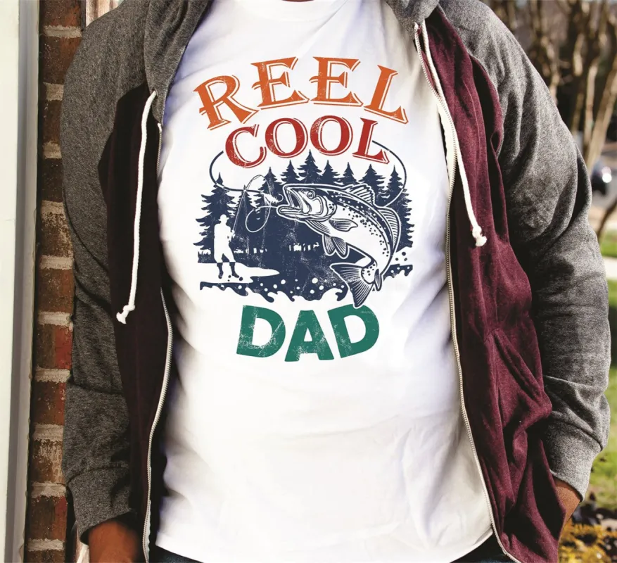 Reel Cool Dad Fly Fishing T-Shirt or Crew Sweatshirt sold by Roxie’s Picks