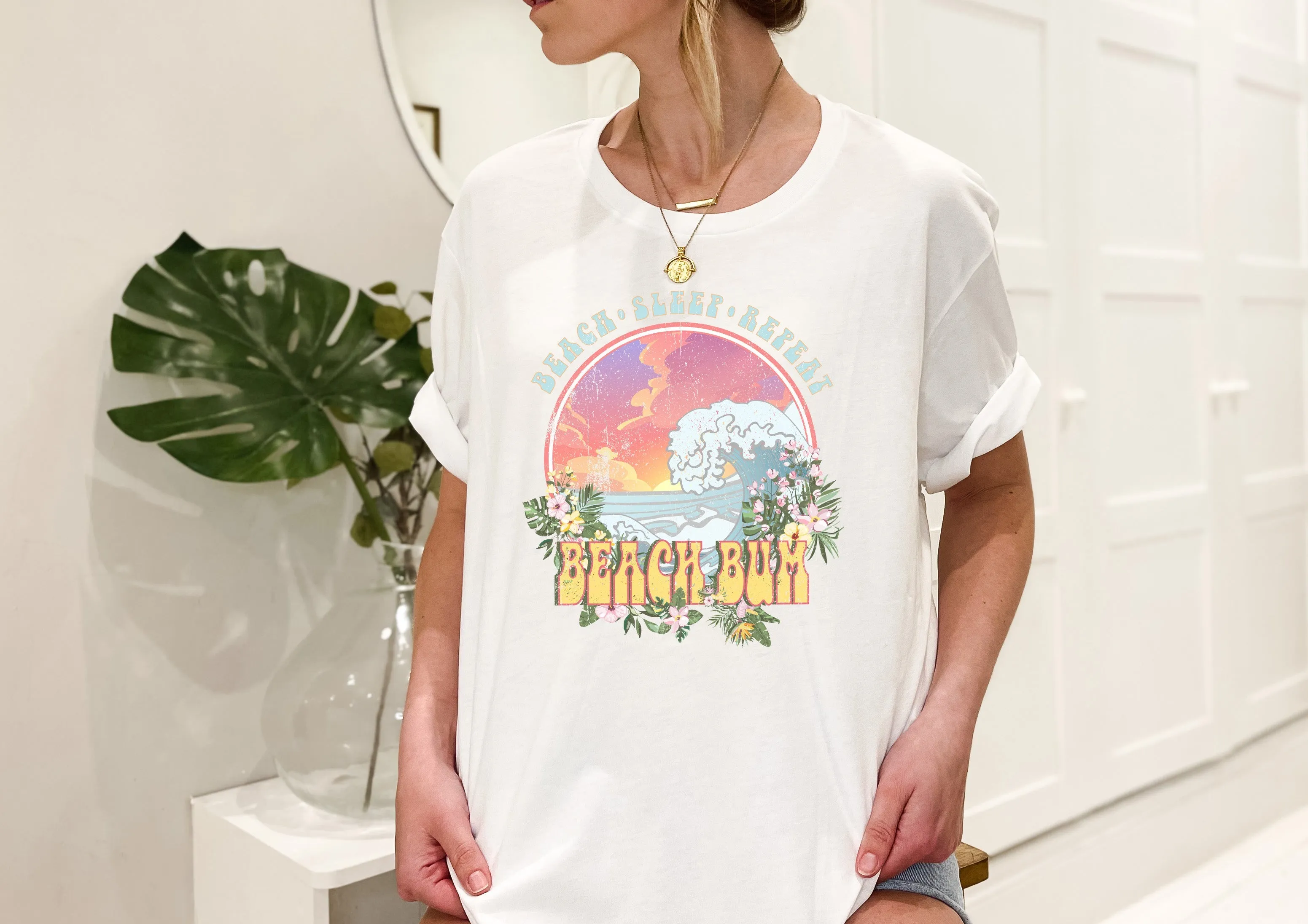 Beach Bum Distressed T-Shirt or Crew Sweatshirt sold by Roxie’s Picks product image thumbnail 3