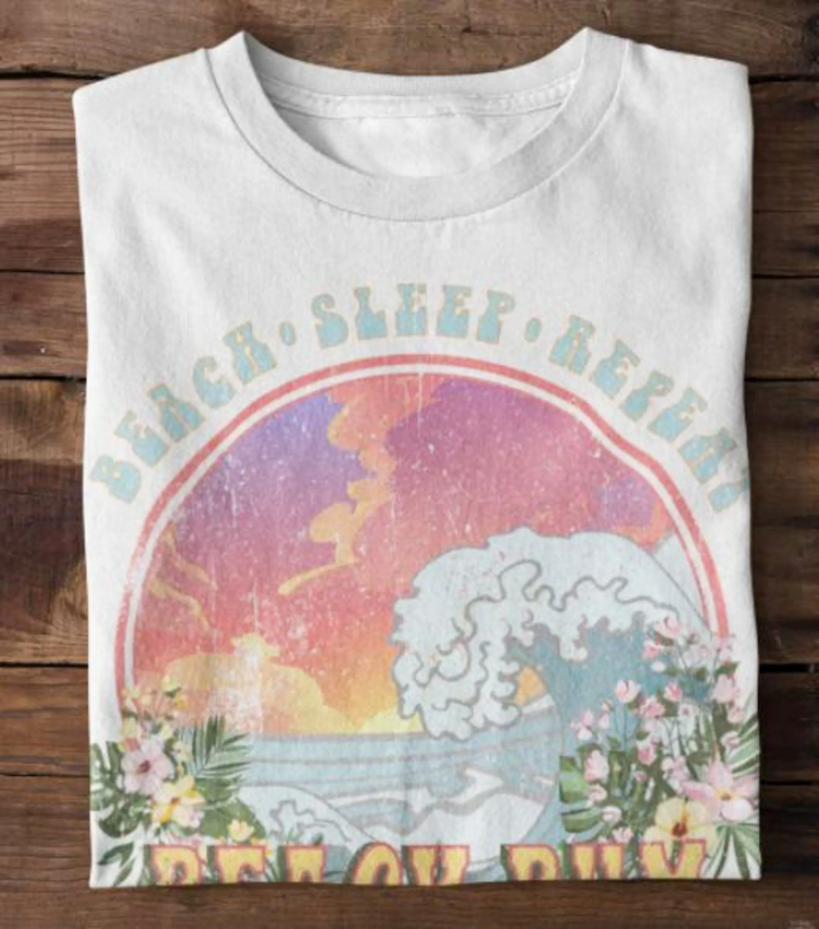 Beach Bum Distressed T-Shirt or Crew Sweatshirt sold by Roxie’s Picks product image thumbnail 2