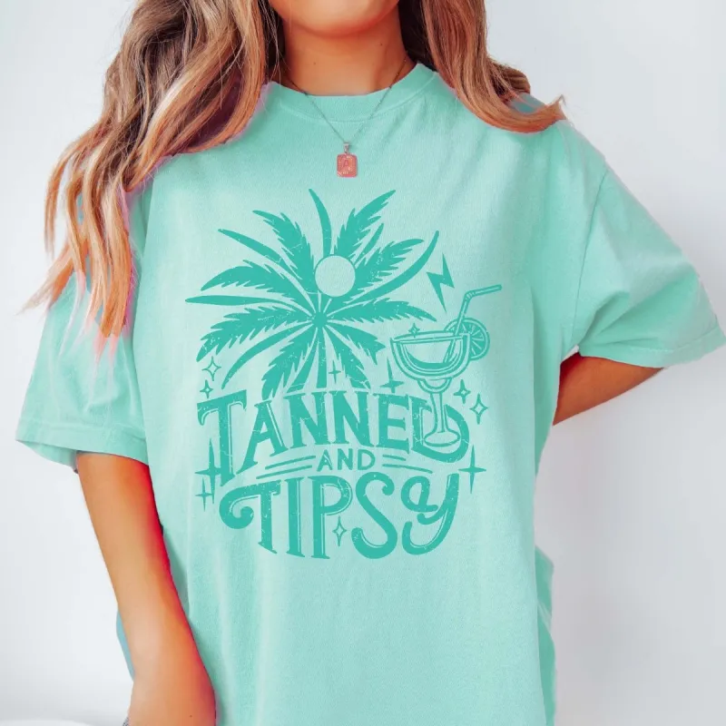 Tanned And Tipsy Comfort Color Tee sold by Roxie’s Picks