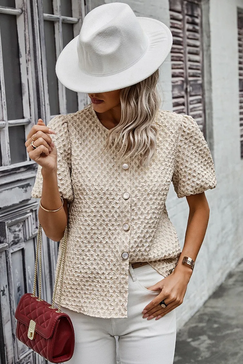 Pearl Adorned Textured Shirt sold by Roxie’s Picks product image thumbnail 4