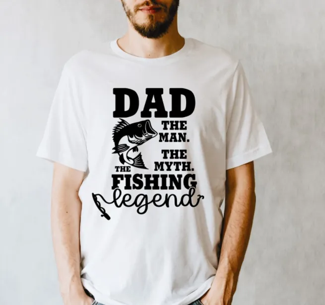 Dad The Fishing Legend T-Shirt or Crew Sweatshirt sold by Roxie’s Picks