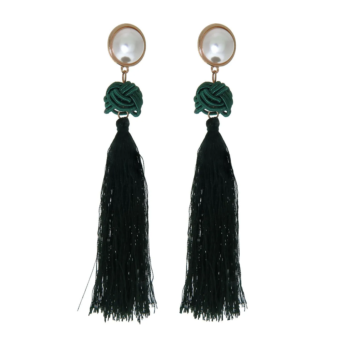 Knotted Pearl and Tassel Dangle Earrings sold by Roxie’s Picks product image thumbnail 3
