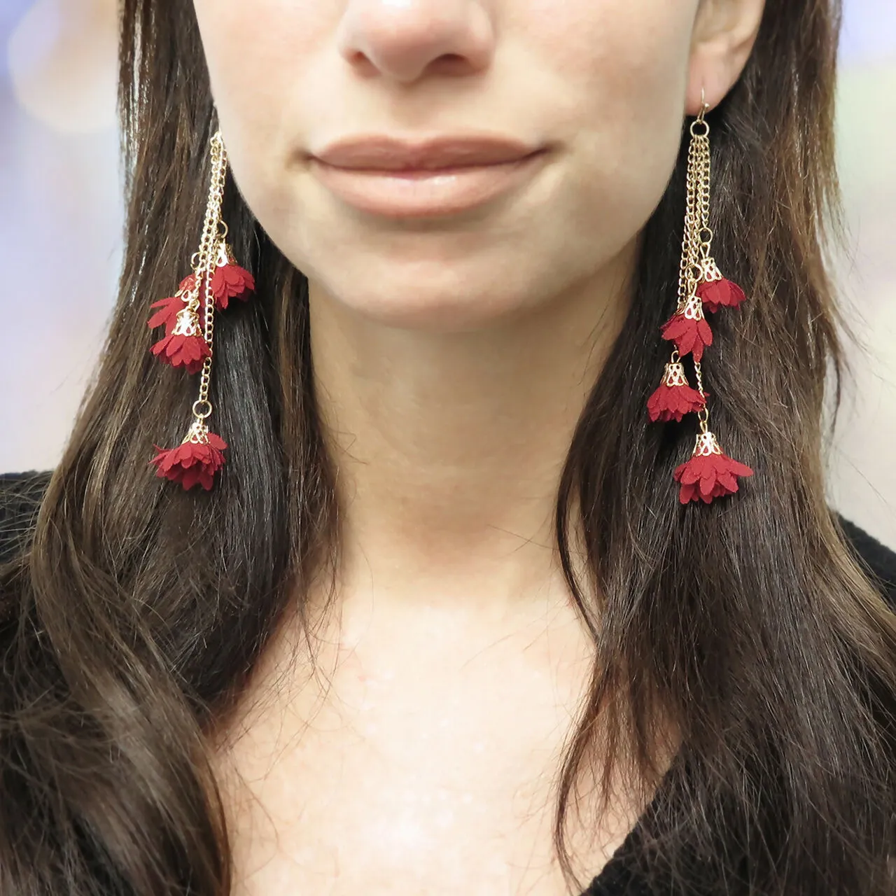 Multi Tassel Dangle Earrings sold by Roxie’s Picks product image thumbnail 2