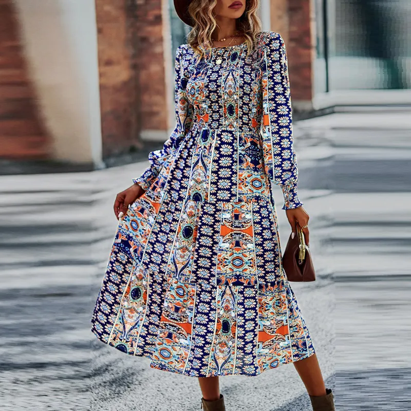 Boho-Boho Print Midi Dress sold by Roxie’s Picks