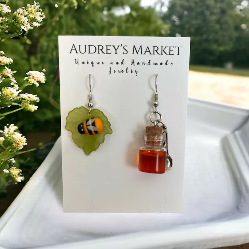 Bumblebee & Honey Jar Earrings sold by Roxie’s Picks