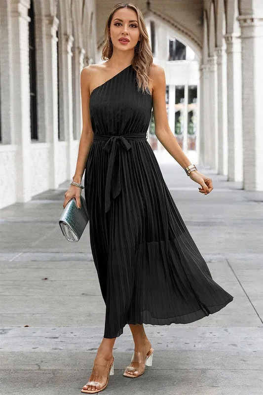 One Shoulder Pleated Maxi Dress sold by Roxie’s Picks product image thumbnail 5