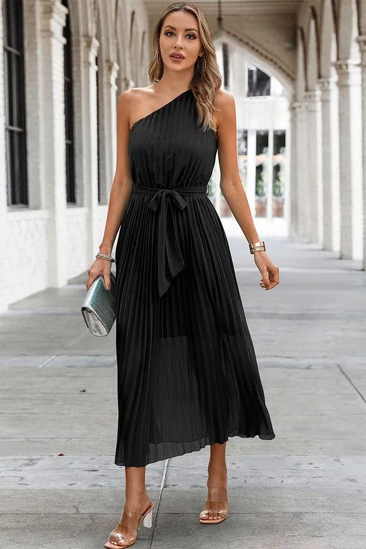 One Shoulder Pleated Maxi Dress sold by Roxie’s Picks product image thumbnail 2